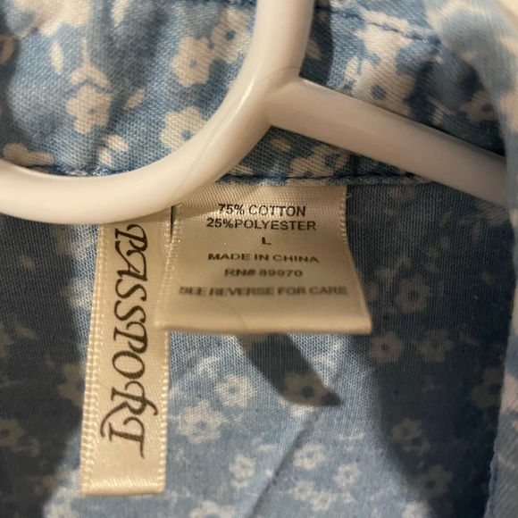 cotton floral pattern collared button down - Picture 6 of 6